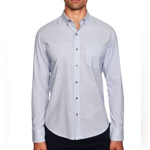 WRKNY Men's Reworked Shirt Slim Fit Grid pattern in Teal size Medium